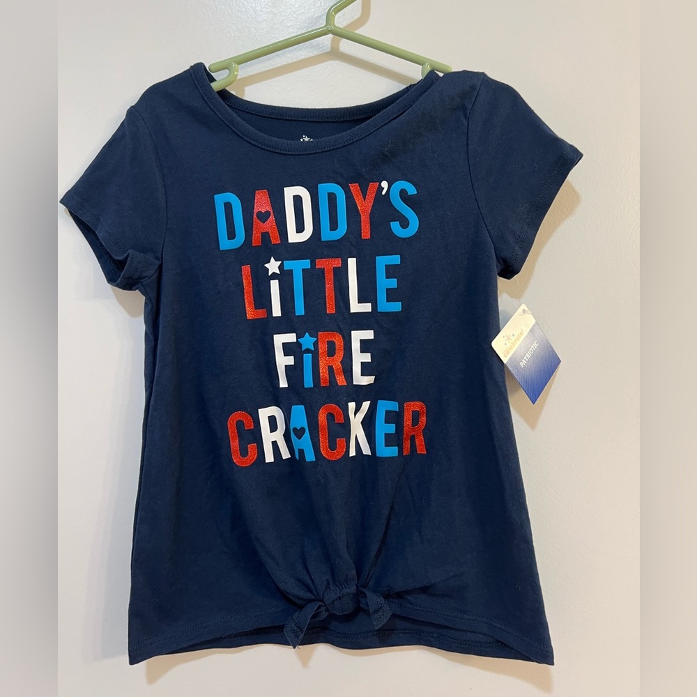 Daddy’s Little Firecracker Toddler Girl’s 4th of July Shirt